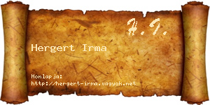 Hergert Irma névjegykártya