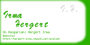 irma hergert business card